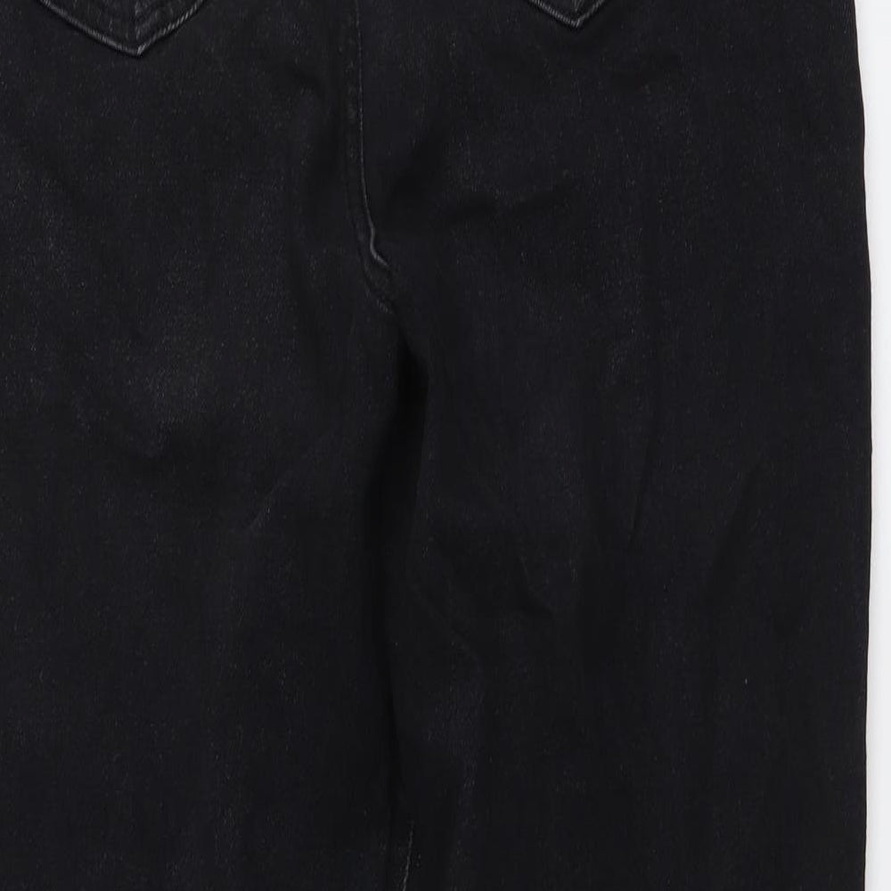 George Womens Black Cotton Straight Jeans Size 18 L26 in Regular Button