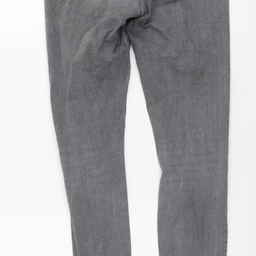Denim & Co. Womens Grey Cotton Skinny Jeans Size 10 L29 in Regular Button