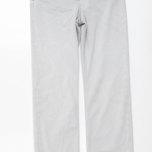Per Una Womens Grey Cotton Straight Jeans Size 28 in L30 in Regular Button