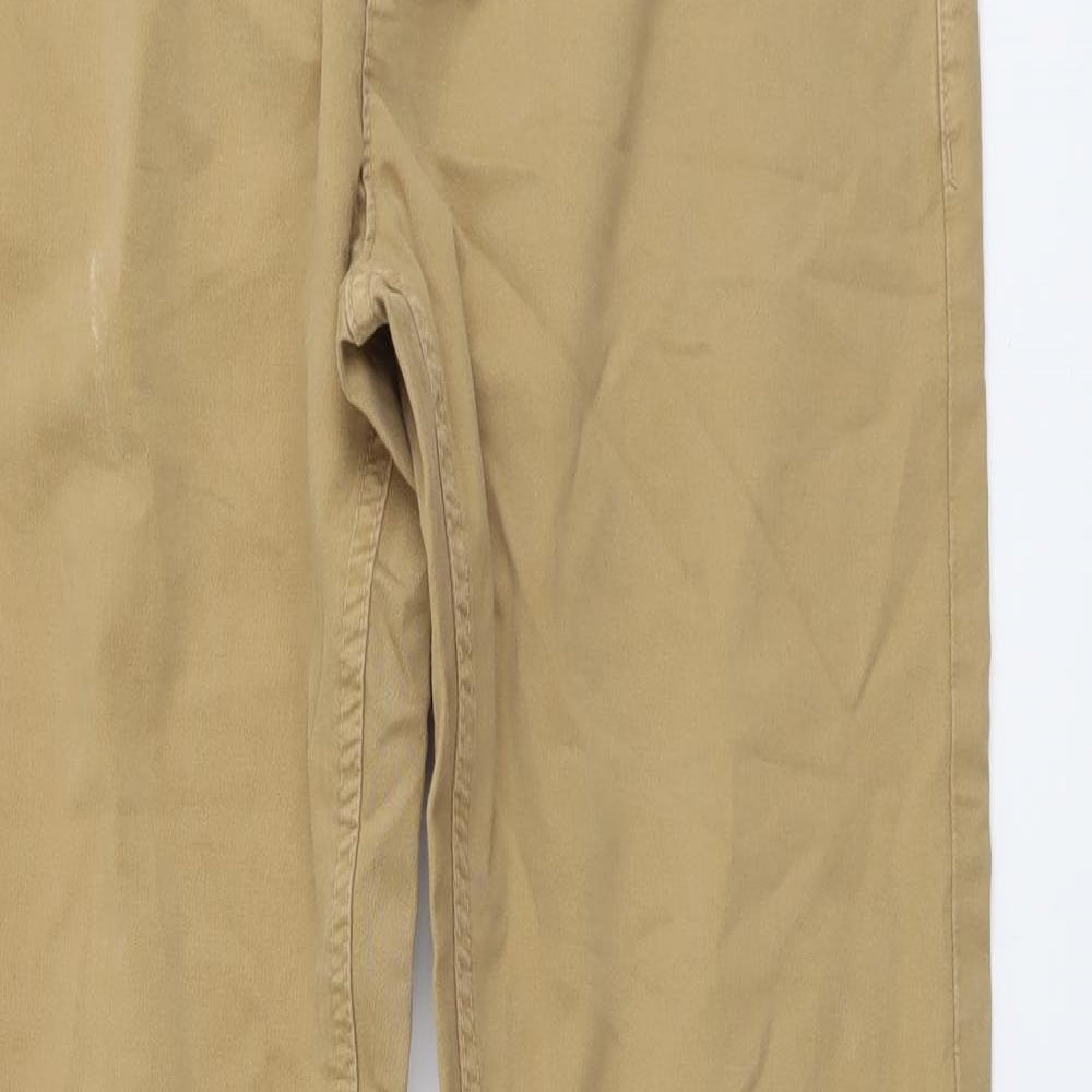 Zara Mens Brown Cotton Straight Jeans Size M Regular Button