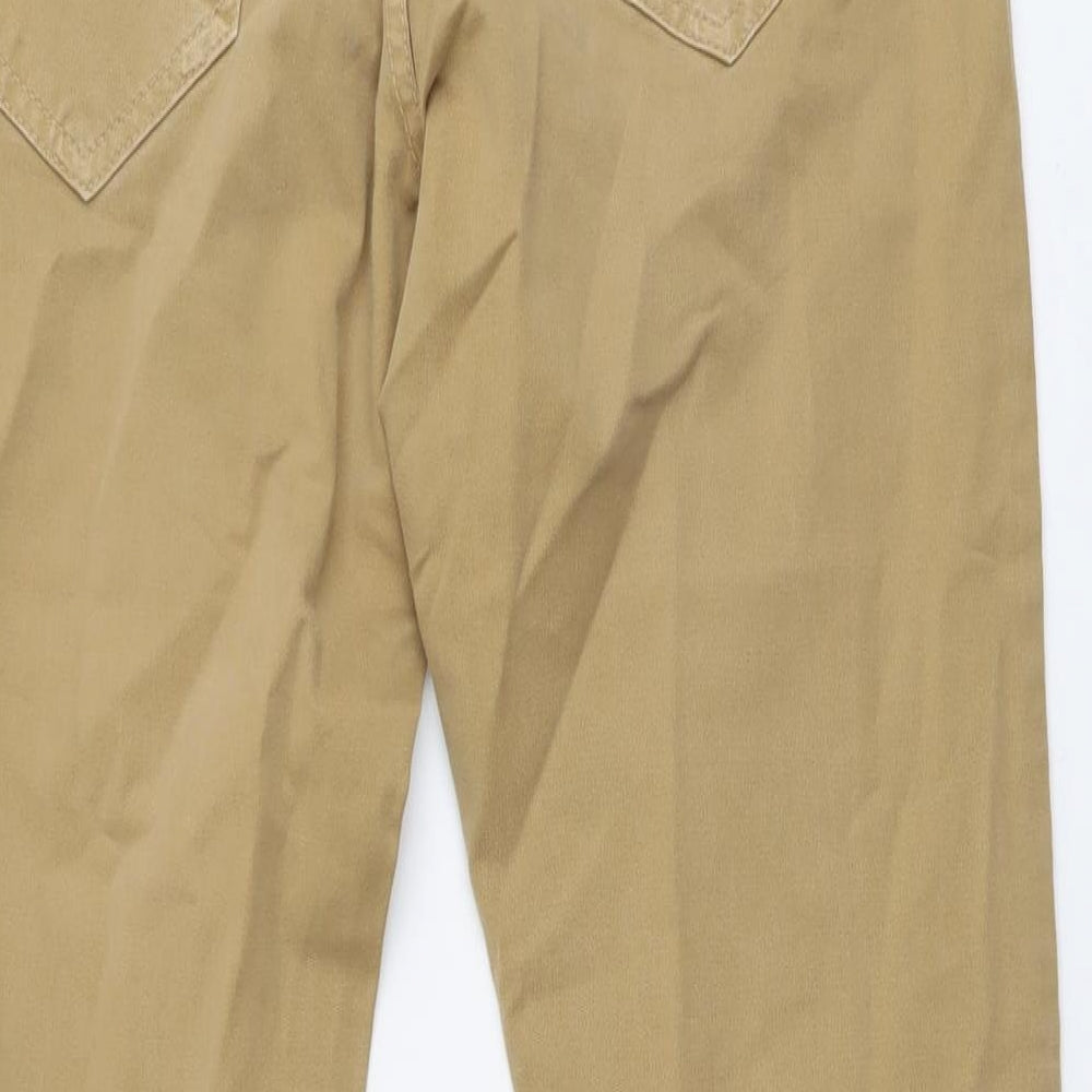 Zara Mens Brown Cotton Straight Jeans Size M Regular Button