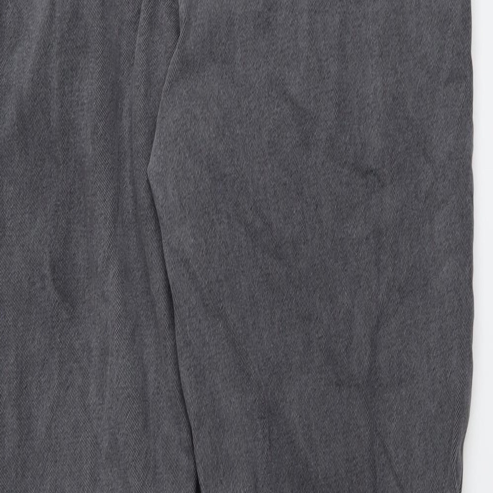 New Look Womens Grey Cotton Straight Jeans Size 14 L33 in Regular Button