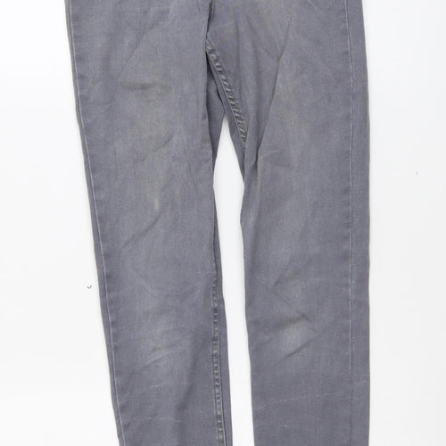 New Look Womens Grey Cotton Skinny Jeans Size 8 L28 in Regular Button