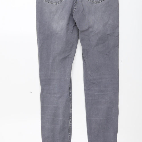 New Look Womens Grey Cotton Skinny Jeans Size 8 L28 in Regular Button