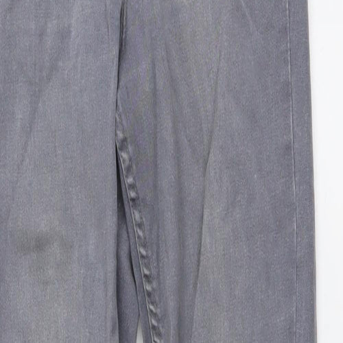 New Look Womens Grey Cotton Skinny Jeans Size 8 L28 in Regular Button