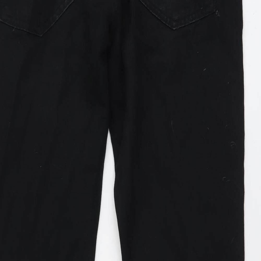 Topman Mens Black Cotton Straight Jeans Size 32 in L29 in Slim Button