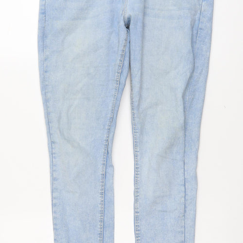 Bershka Mens Blue Cotton Skinny Jeans Size L L29 in Regular Button