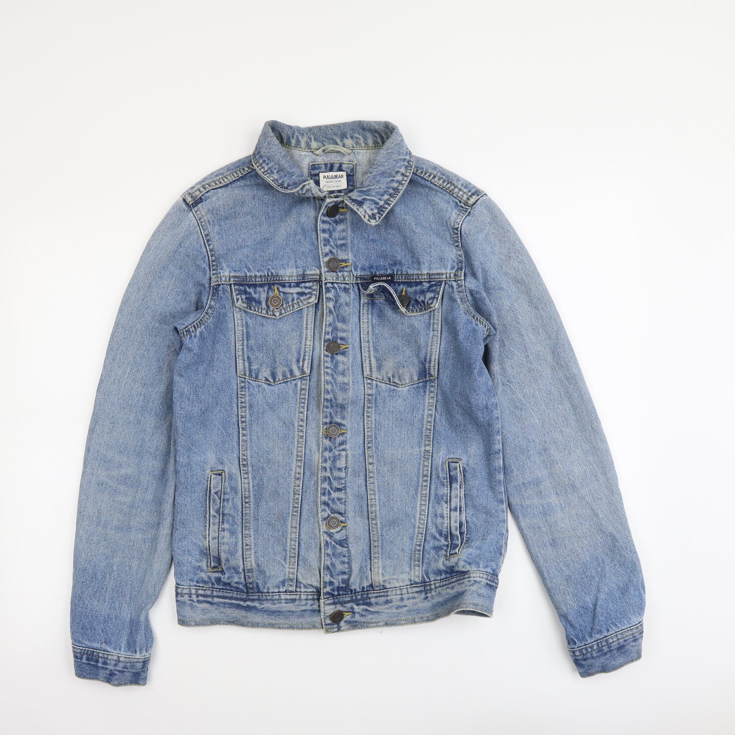 Pull&Bear Womens Blue Jacket Size S Button