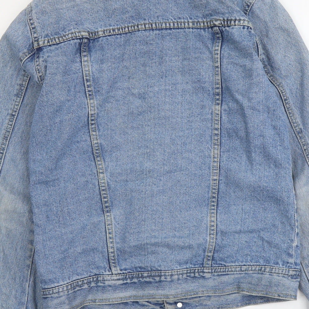 Pull&Bear Womens Blue Jacket Size S Button