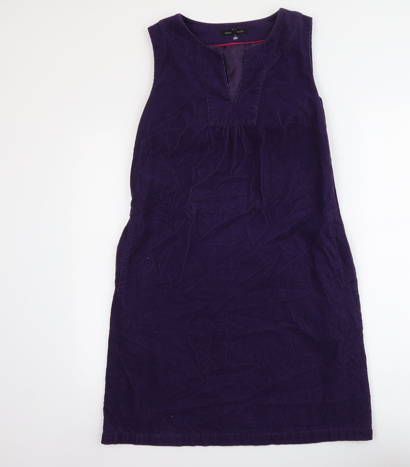 Laura Ashley Womens Purple Cotton A-Line Size 12 V-Neck Pullover