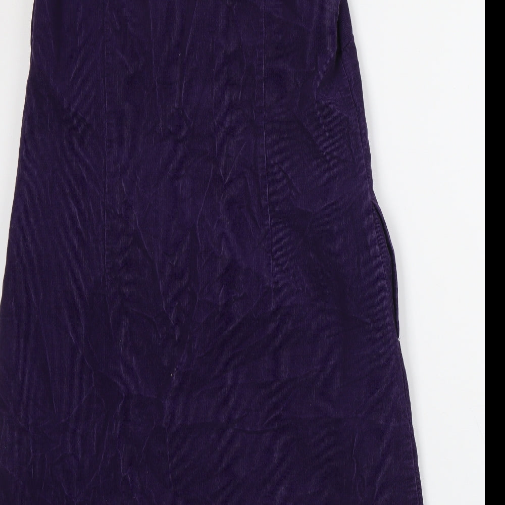 Laura Ashley Womens Purple Cotton A-Line Size 12 V-Neck Pullover