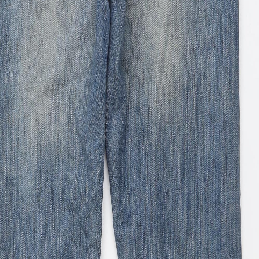 Superdry Mens Blue Cotton Straight Jeans Size 30 in L34 in Regular Button