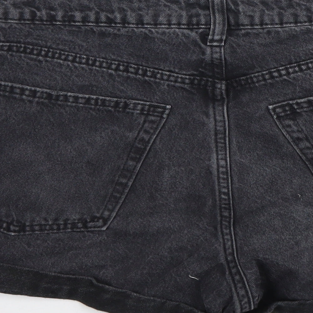 H&M Womens Grey Cotton Boyfriend Shorts Size L L3 in Regular Button