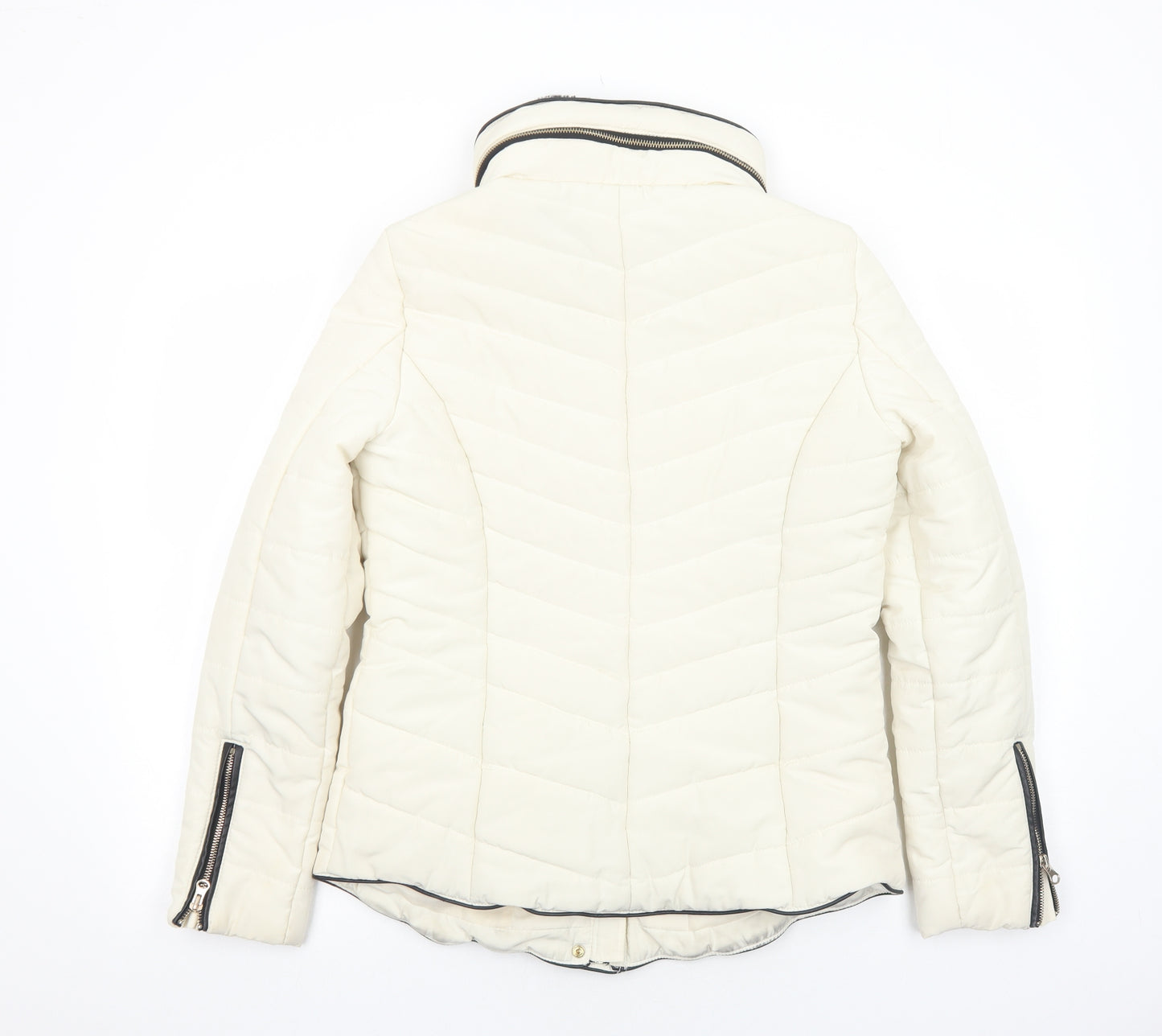 F&F Womens White Puffer Jacket Jacket Size 12 Zip