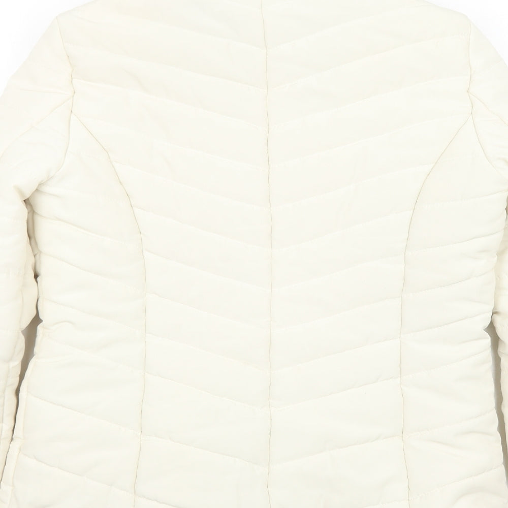 F&F Womens White Puffer Jacket Jacket Size 12 Zip