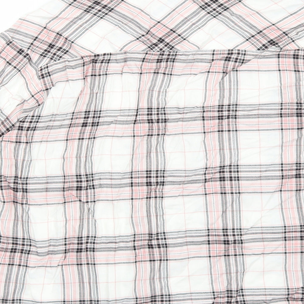 Papaya Womens Pink Geometric Viscose Basic Button-Up Size 14 V-Neck