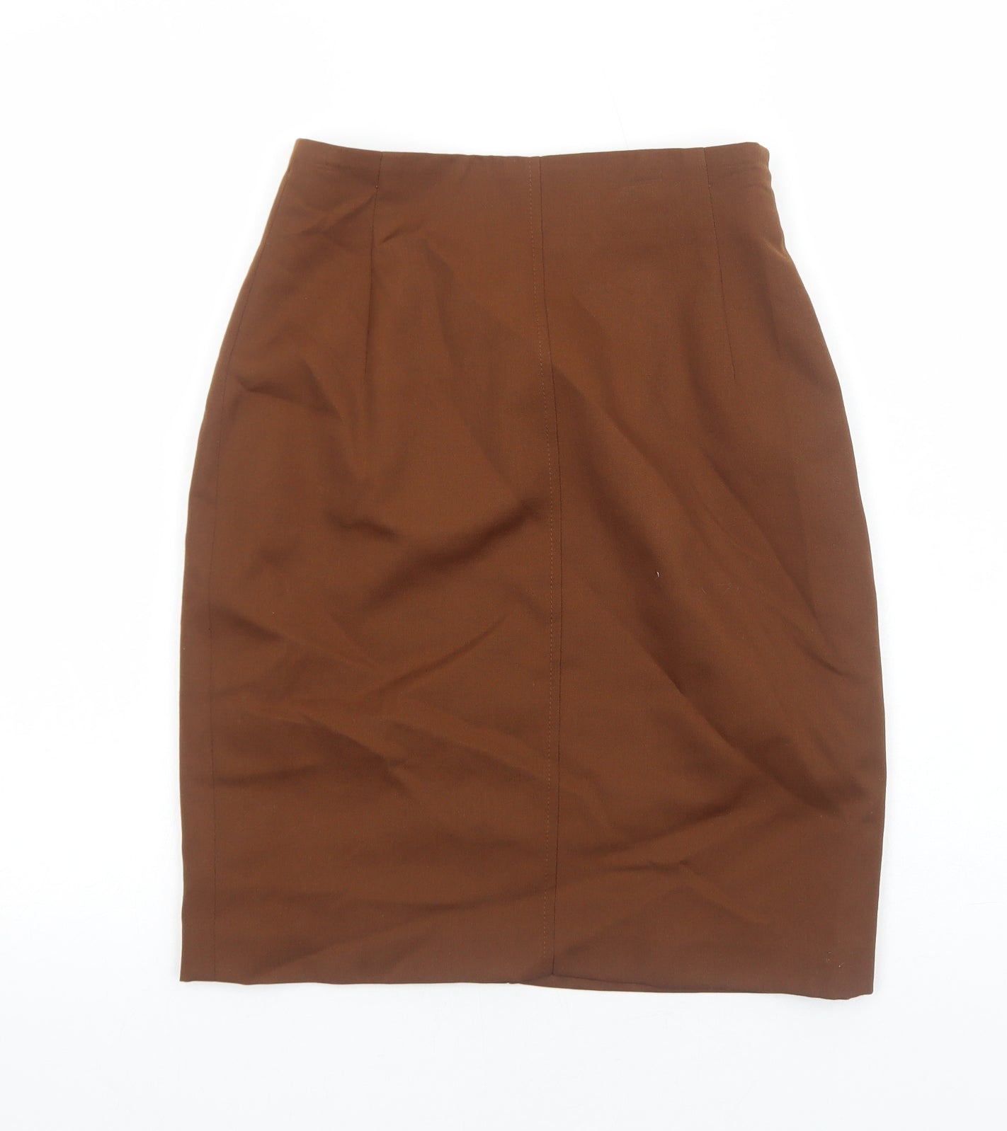 NEXT Womens Brown Polyester Straight & Pencil Skirt Size 10 Zip