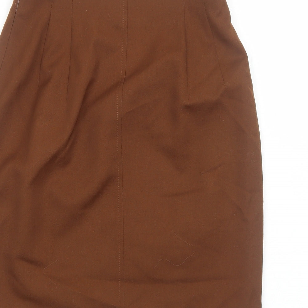 NEXT Womens Brown Polyester Straight & Pencil Skirt Size 10 Zip