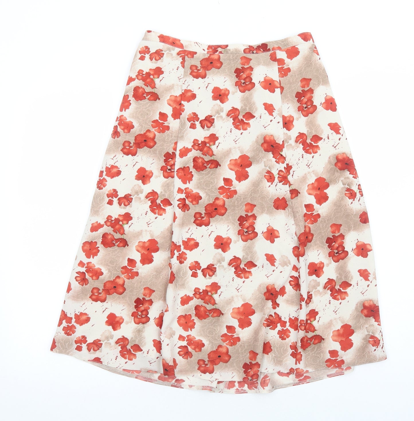 Honor Millburn Womens Ivory Floral Polyester Swing Skirt Size 12