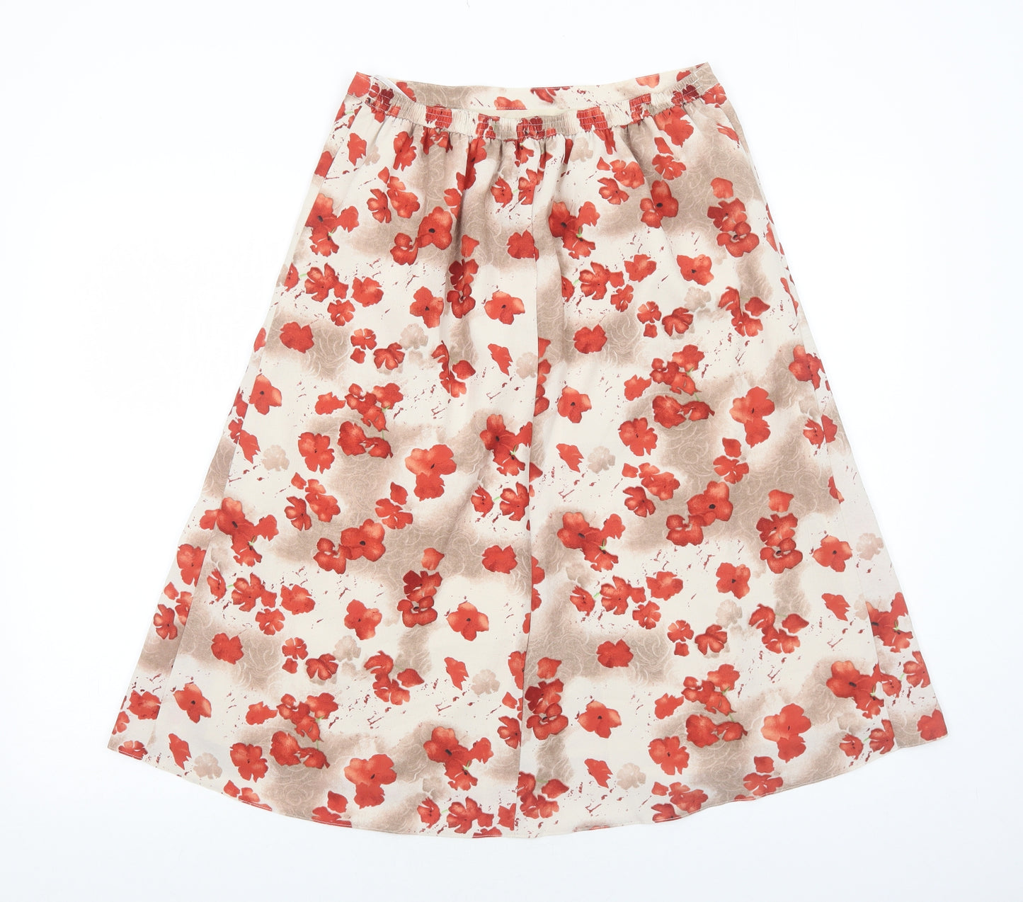 Honor Millburn Womens Ivory Floral Polyester Swing Skirt Size 12