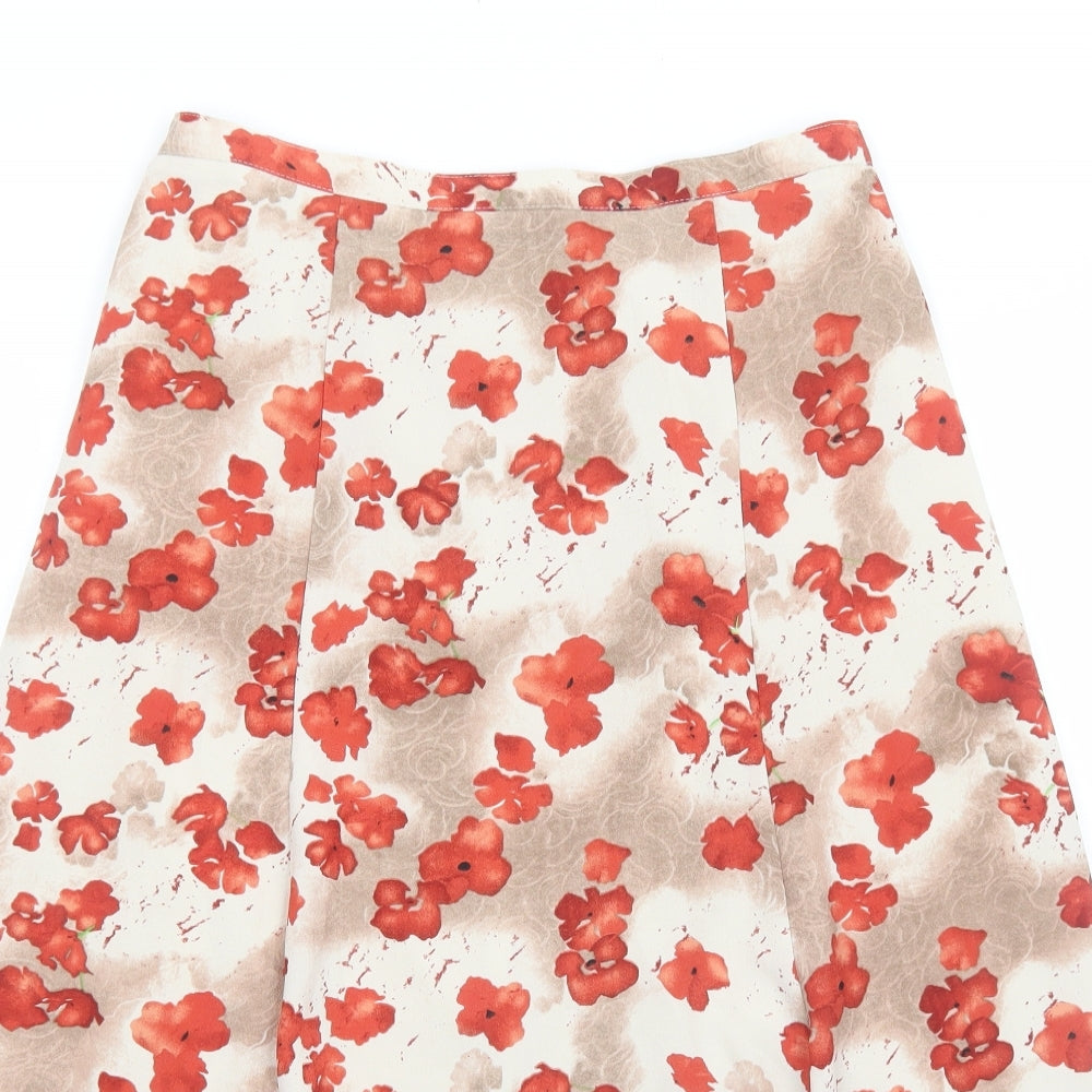 Honor Millburn Womens Ivory Floral Polyester Swing Skirt Size 12