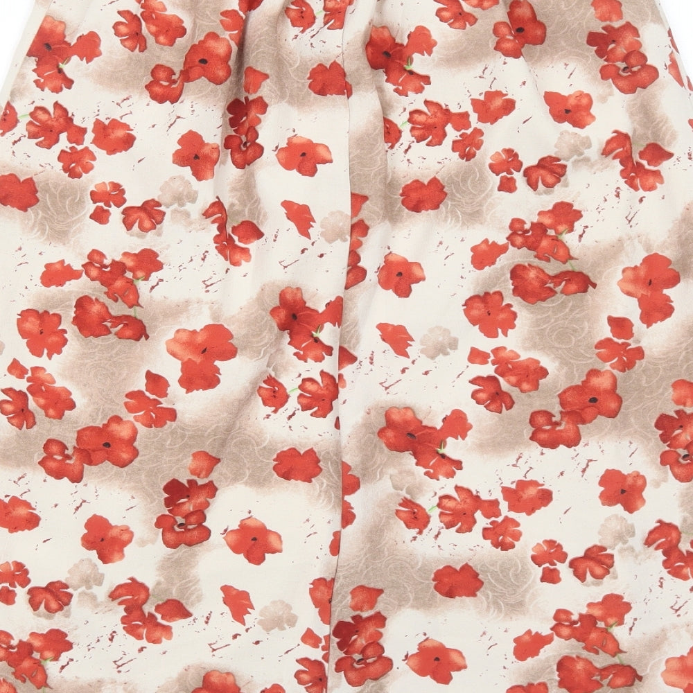 Honor Millburn Womens Ivory Floral Polyester Swing Skirt Size 12
