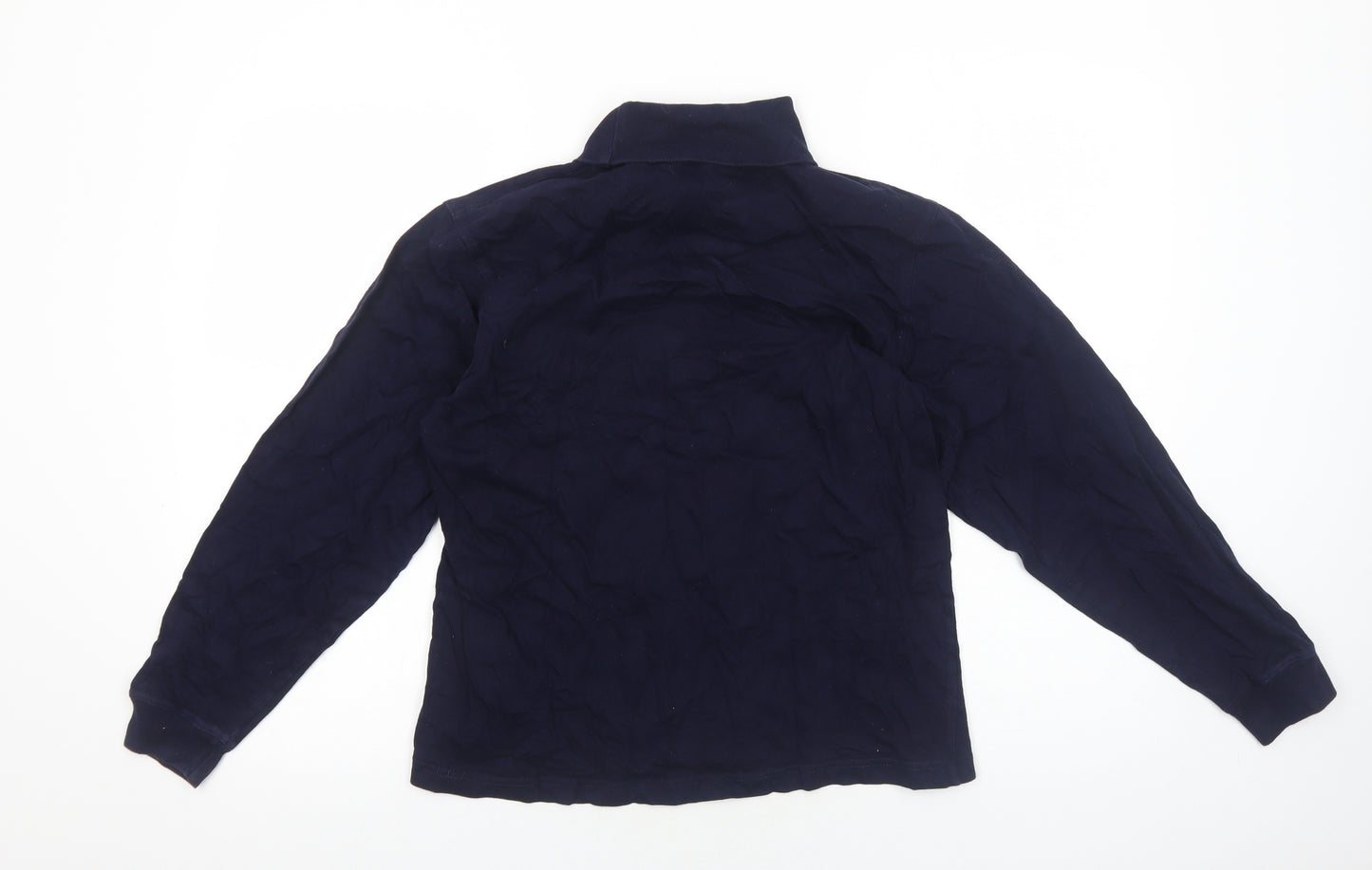 Jumper Womens Blue Cotton Basic T-Shirt Size M Roll Neck