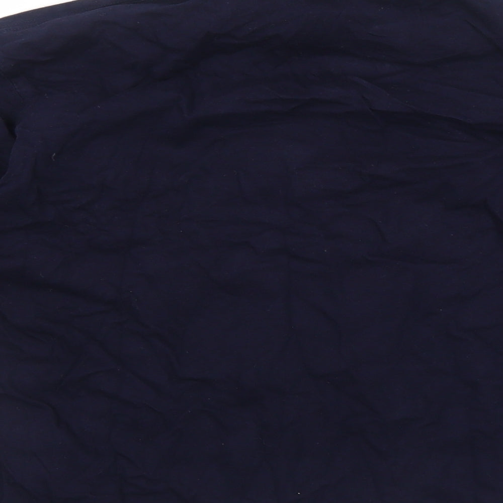 Jumper Womens Blue Cotton Basic T-Shirt Size M Roll Neck