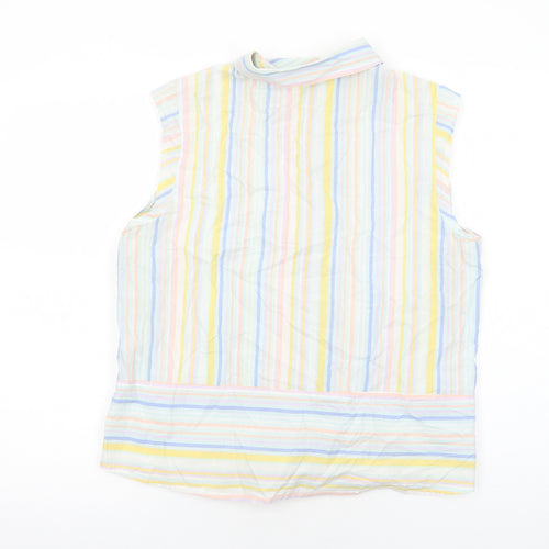 TU Womens Multicoloured Striped Cotton Basic Button-Up Size 16 Collared