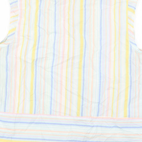 TU Womens Multicoloured Striped Cotton Basic Button-Up Size 16 Collared