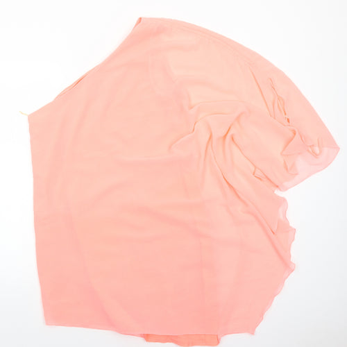 Lipsy Womens Orange Polyester A-Line Size 14 One Shoulder Zip