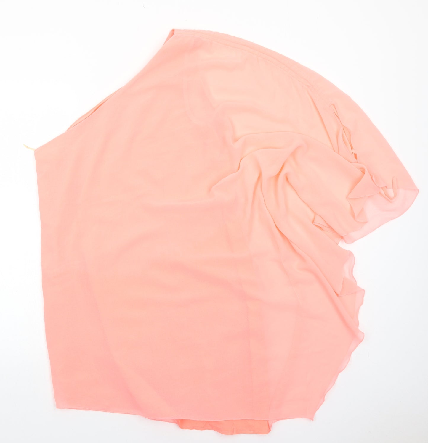 Lipsy Womens Orange Polyester A-Line Size 14 One Shoulder Zip