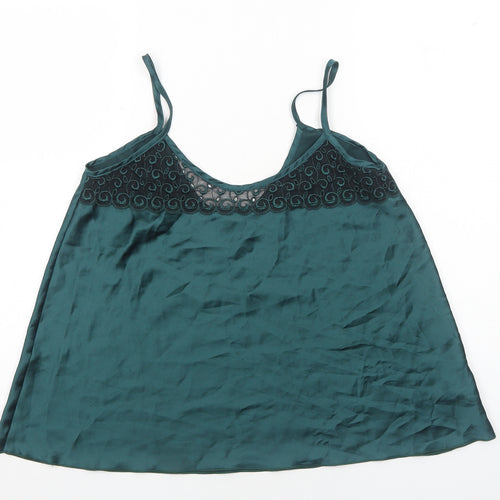 Preworn Womens Green Polyester Camisole Tank Size M Scoop Neck