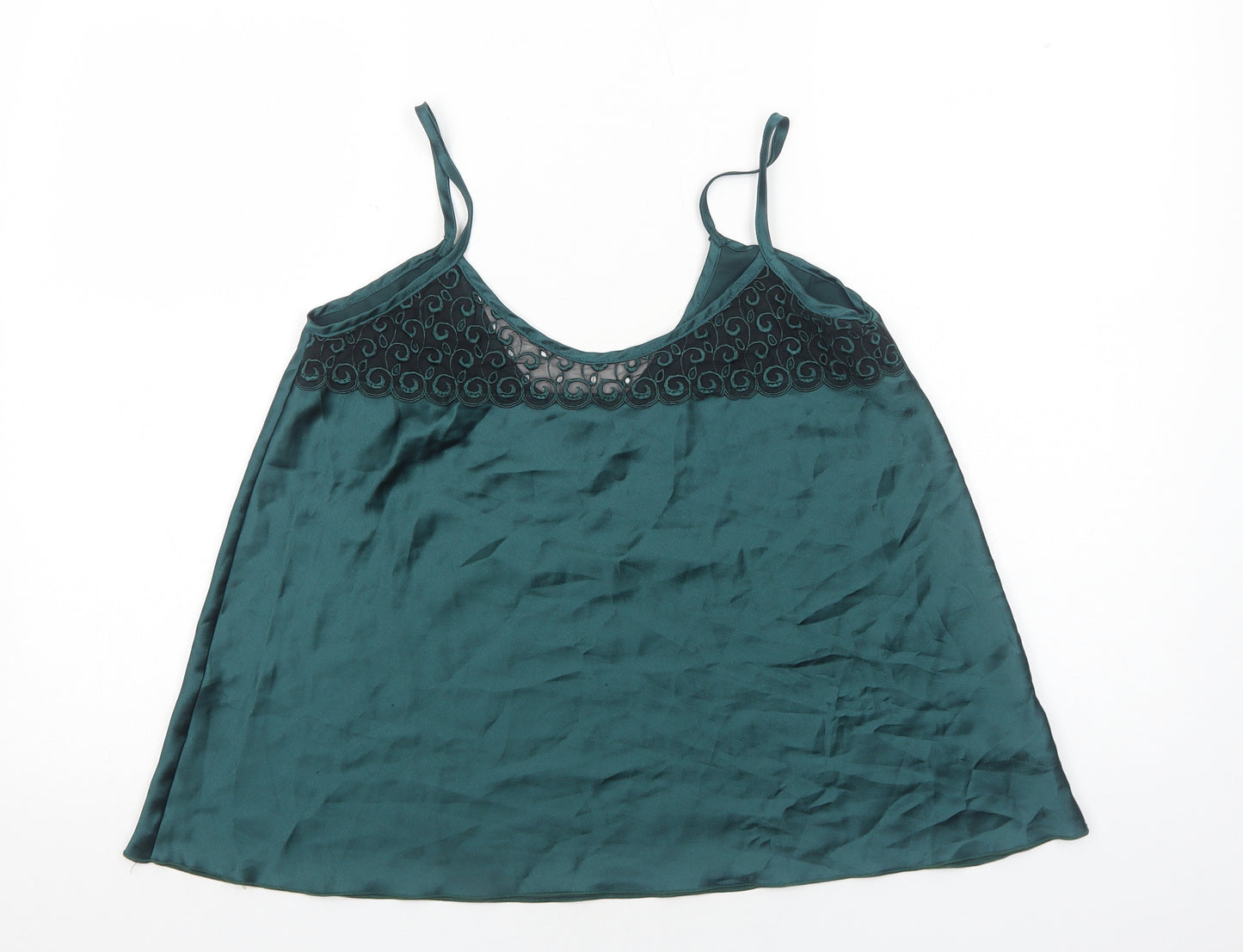 Preworn Womens Green Polyester Camisole Tank Size M Scoop Neck