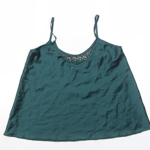 Preworn Womens Green Polyester Camisole Tank Size M Scoop Neck
