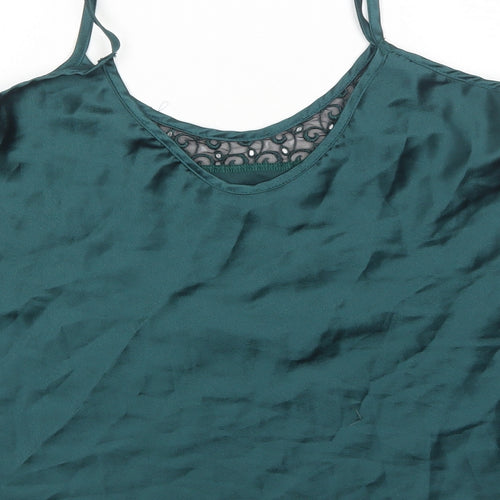 Preworn Womens Green Polyester Camisole Tank Size M Scoop Neck