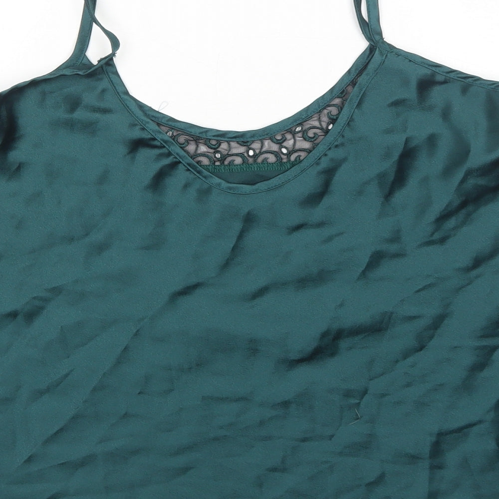 Preworn Womens Green Polyester Camisole Tank Size M Scoop Neck