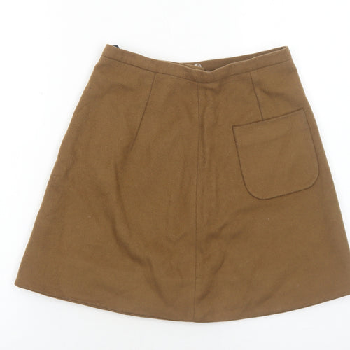 COS Womens Brown Polyester Straight & Pencil Skirt Size 6 Zip
