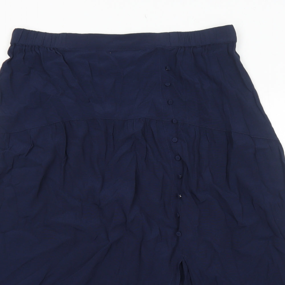 Marks and Spencer Womens Blue Polyester Swing Skirt Size 18