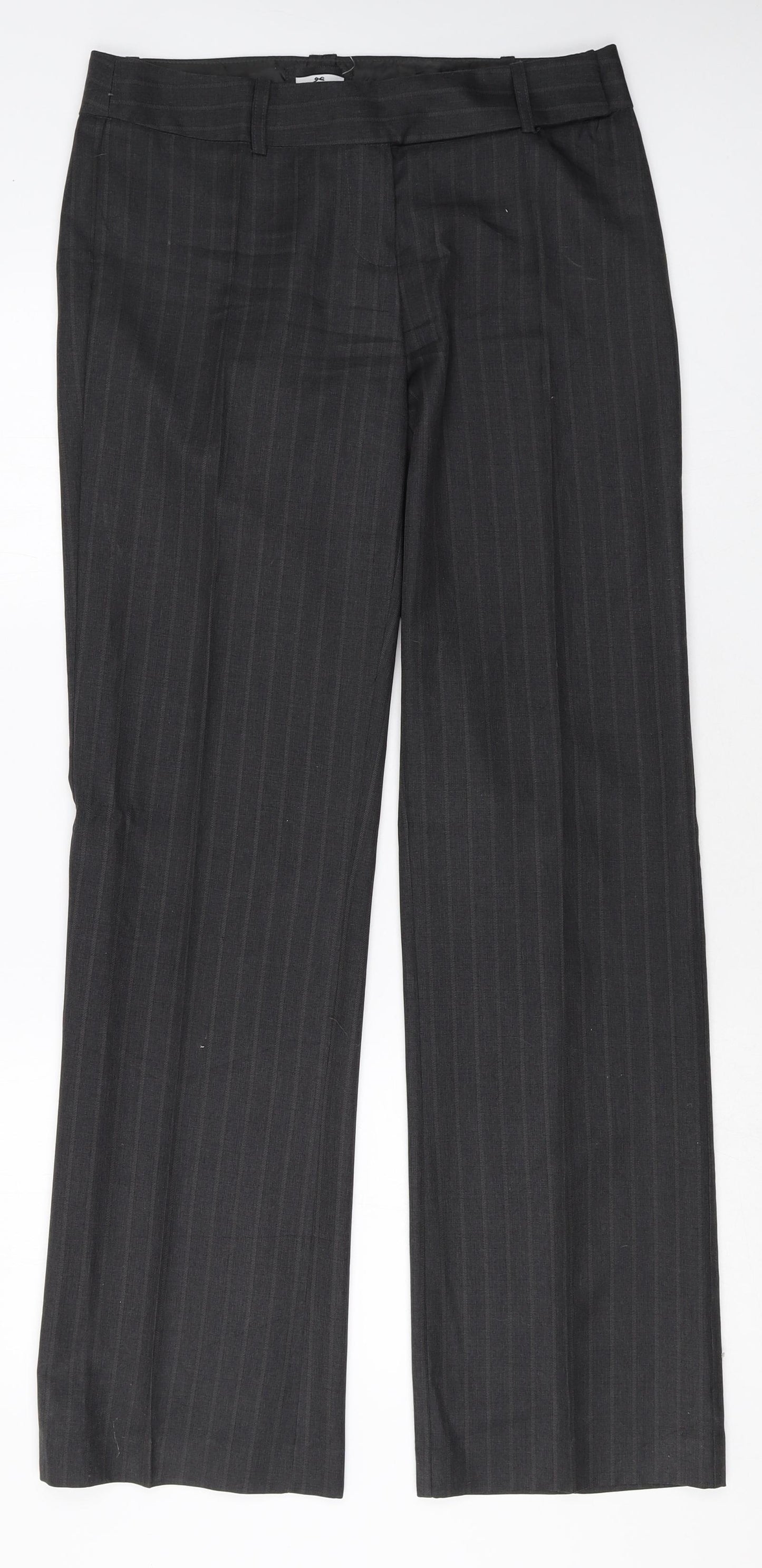 Clockhouse Womens Black Striped Polyester Dress Pants Trousers Size 12 Regular Zip