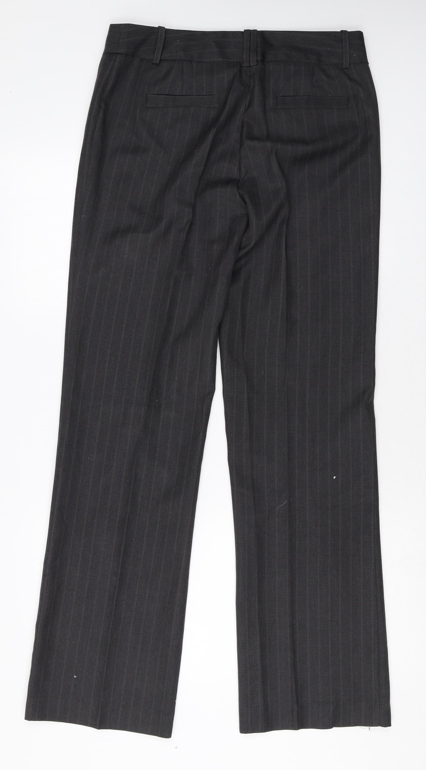 Clockhouse Womens Black Striped Polyester Dress Pants Trousers Size 12 Regular Zip