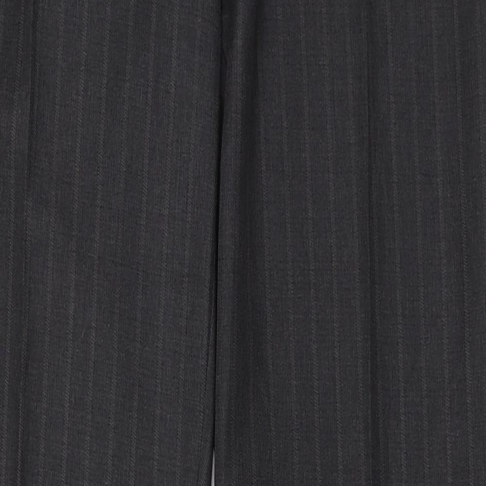 Clockhouse Womens Black Striped Polyester Dress Pants Trousers Size 12 Regular Zip
