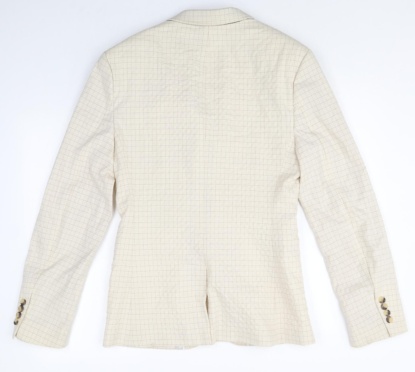 ASOS Mens Beige Check Polyester Jacket Suit Jacket Size 38 Regular