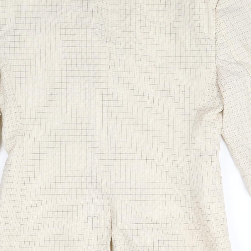 ASOS Mens Beige Check Polyester Jacket Suit Jacket Size 38 Regular