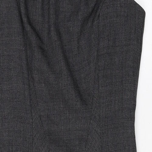 Preworn Womens Grey Polyester A-Line Size 10 Round Neck Zip