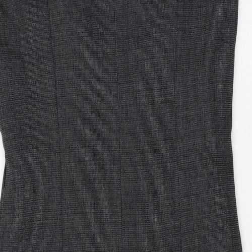 Preworn Womens Grey Polyester A-Line Size 10 Round Neck Zip