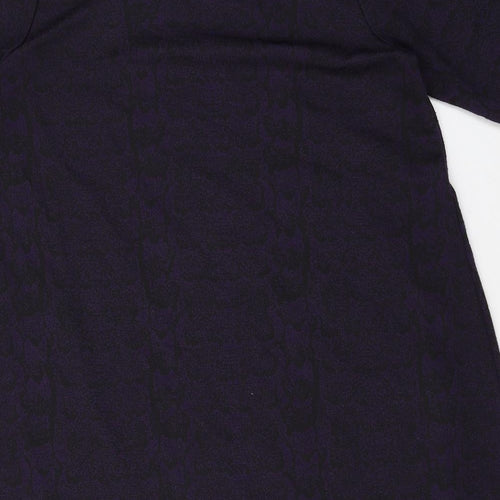 TU Womens Purple Polyester T-Shirt Dress Size 12 Round Neck Pullover