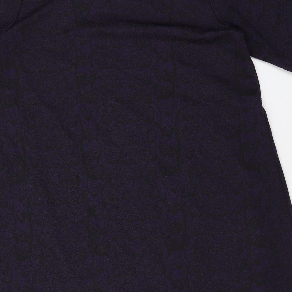 TU Womens Purple Polyester T-Shirt Dress Size 12 Round Neck Pullover