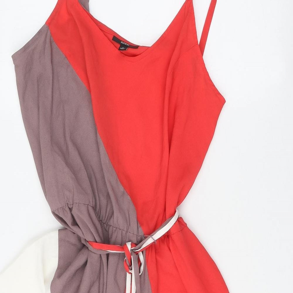 MSK Womens Multicoloured Colourblock Polyester Trapeze & Swing Size 12 Scoop Neck Tie