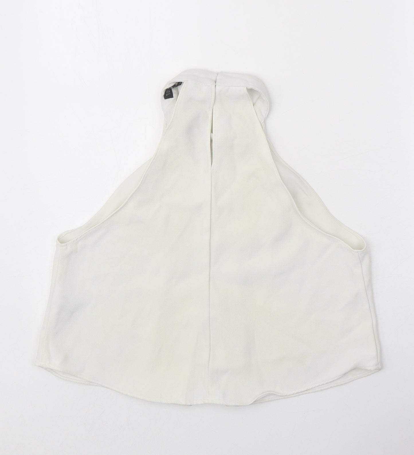 Zara Womens White Polyester Basic Tank Size S Halter